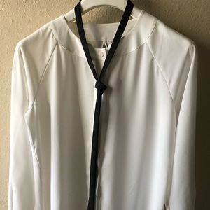 NEW*** CABI- White Tuxedo Blouse